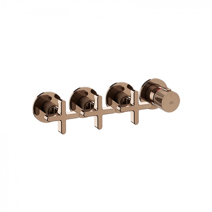 Gessi 58436 parte esterna miscelatore termostatico a parete 3 uscite indipendenti linea INCISO+ Gessi 58436 parte esterna miscelatore termostatico a parete 3 uscite indipendenti linea INCISO+