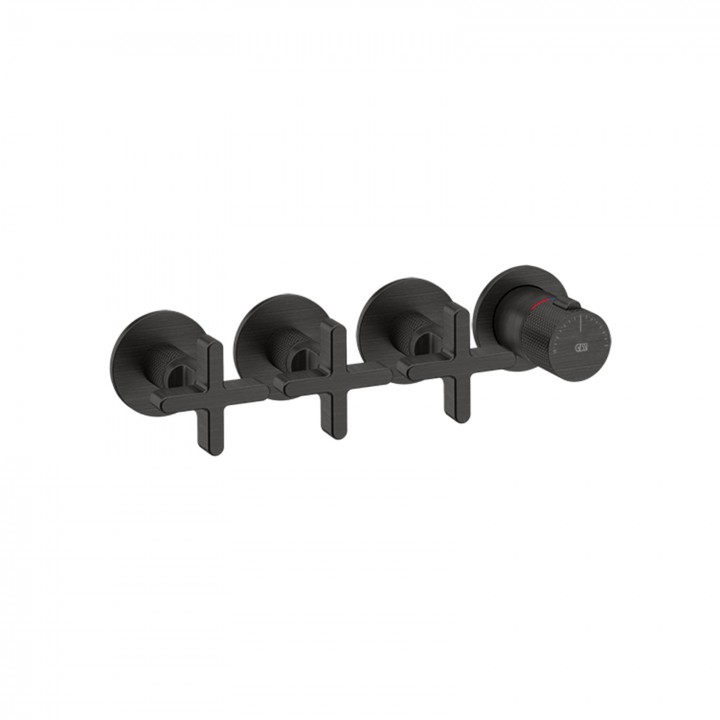Gessi 58436 parte esterna miscelatore termostatico a parete 3 uscite indipendenti linea INCISO+ Gessi 58436 parte esterna miscelatore termostatico a parete 3 uscite indipendenti linea INCISO+