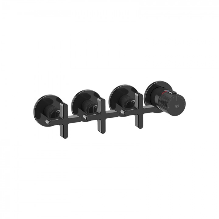 Gessi 58436 parte esterna miscelatore termostatico a parete 3 uscite indipendenti linea INCISO+ Gessi 58436 parte esterna miscelatore termostatico a parete 3 uscite indipendenti linea INCISO+