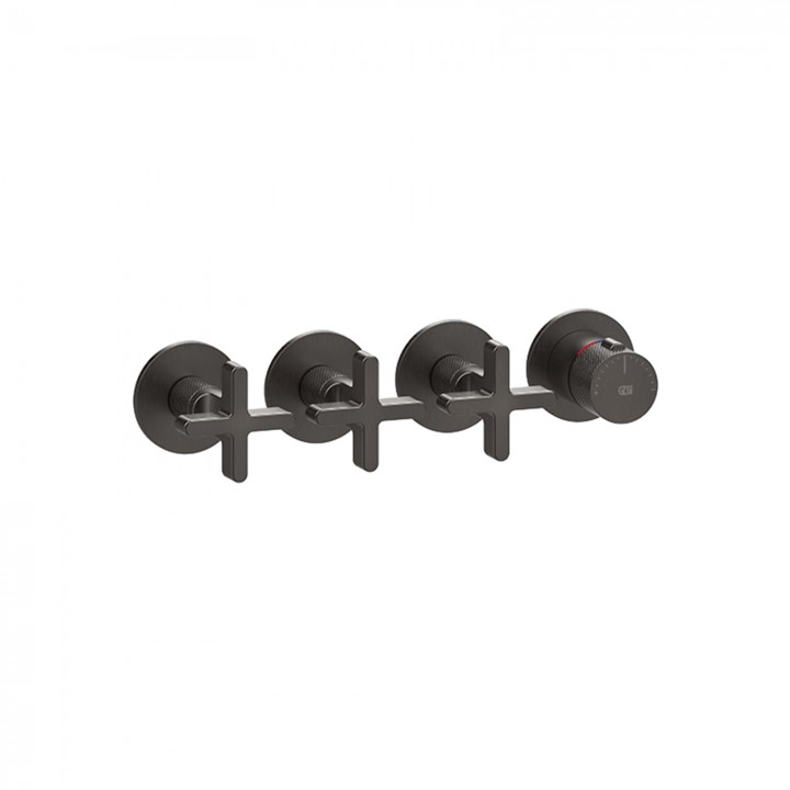Gessi 58436 parte esterna miscelatore termostatico a parete 3 uscite indipendenti linea INCISO+ Gessi 58436 parte esterna miscelatore termostatico a parete 3 uscite indipendenti linea INCISO+