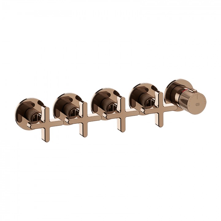 Gessi 58438 parte esterna miscelatore termostatico a parete 4 uscite indipendenti linea INCISO+ Gessi 58438 parte esterna miscelatore termostatico a parete 4 uscite indipendenti linea INCISO+