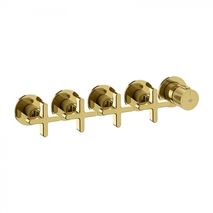 Gessi 58438 parte esterna miscelatore termostatico a parete 4 uscite indipendenti linea INCISO+ Gessi 58438 parte esterna miscelatore termostatico a parete 4 uscite indipendenti linea INCISO+