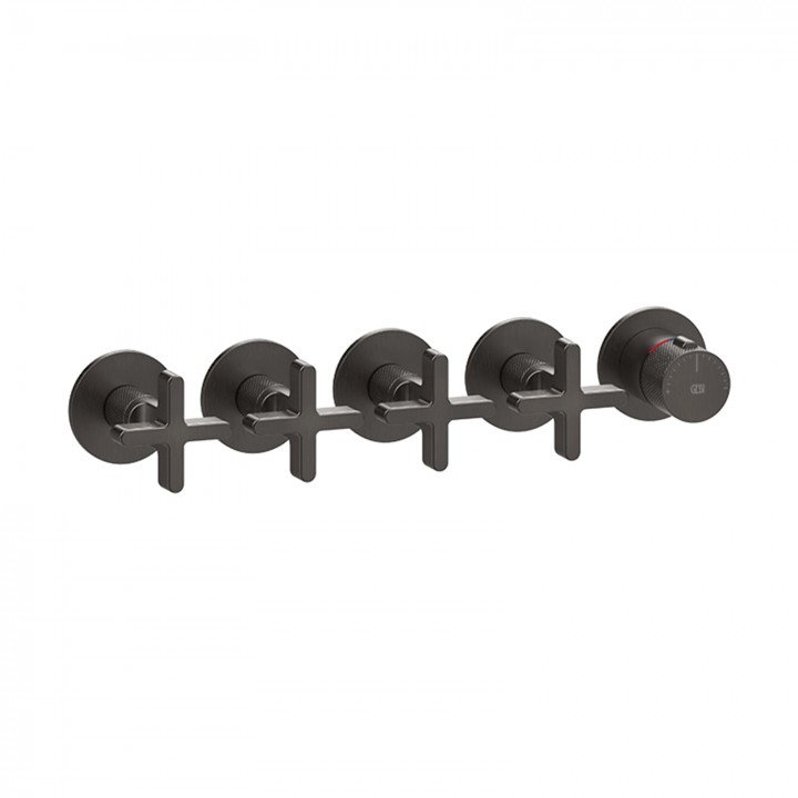 Gessi 58438 parte esterna miscelatore termostatico a parete 4 uscite indipendenti linea INCISO+ Gessi 58438 parte esterna miscelatore termostatico a parete 4 uscite indipendenti linea INCISO+