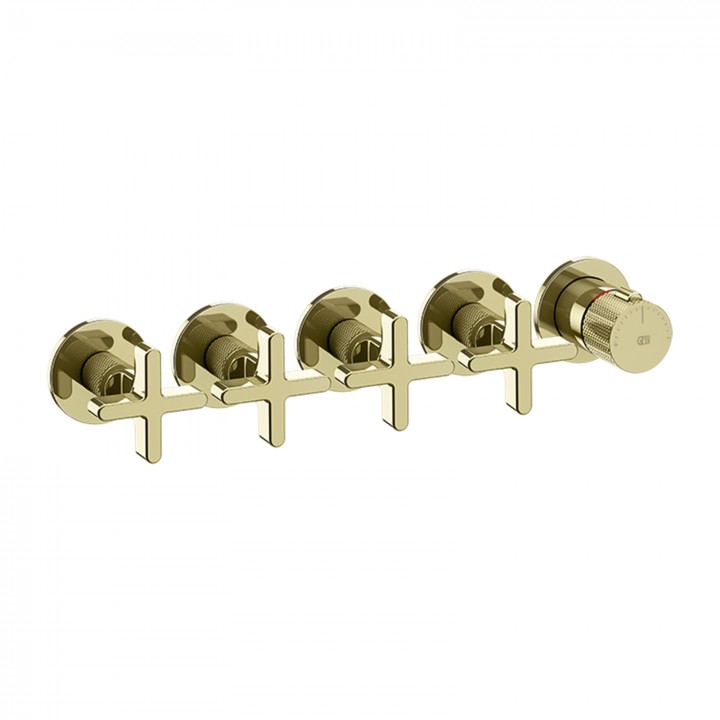 Gessi 58438 parte esterna miscelatore termostatico a parete 4 uscite indipendenti linea INCISO+ Gessi 58438 parte esterna miscelatore termostatico a parete 4 uscite indipendenti linea INCISO+