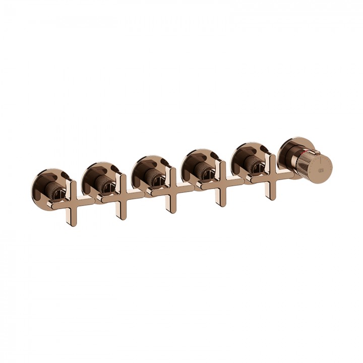 Gessi 58440 parte esterna miscelatore termostatico a parete 5 uscite indipendenti linea INCISO+ Gessi 58440 parte esterna miscelatore termostatico a parete 5 uscite indipendenti linea INCISO+
