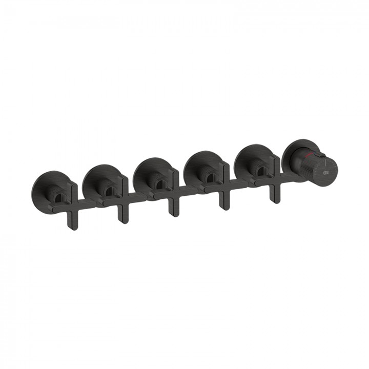 Gessi 58440 parte esterna miscelatore termostatico a parete 5 uscite indipendenti linea INCISO+ Gessi 58440 parte esterna miscelatore termostatico a parete 5 uscite indipendenti linea INCISO+