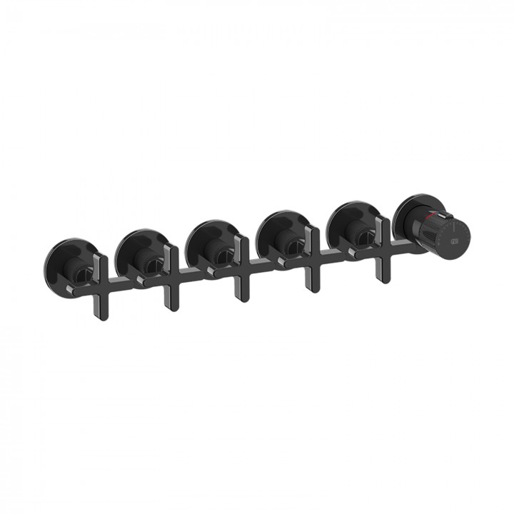 Gessi 58440 parte esterna miscelatore termostatico a parete 5 uscite indipendenti linea INCISO+ Gessi 58440 parte esterna miscelatore termostatico a parete 5 uscite indipendenti linea INCISO+