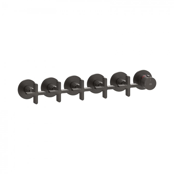 Gessi 58440 parte esterna miscelatore termostatico a parete 5 uscite indipendenti linea INCISO+ Gessi 58440 parte esterna miscelatore termostatico a parete 5 uscite indipendenti linea INCISO+