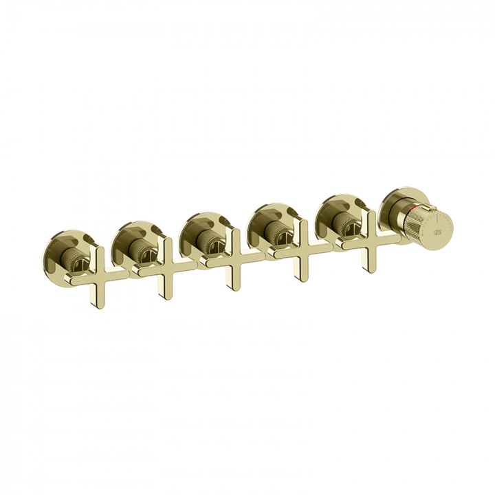 Gessi 58440 parte esterna miscelatore termostatico a parete 5 uscite indipendenti linea INCISO+ Gessi 58440 parte esterna miscelatore termostatico a parete 5 uscite indipendenti linea INCISO+