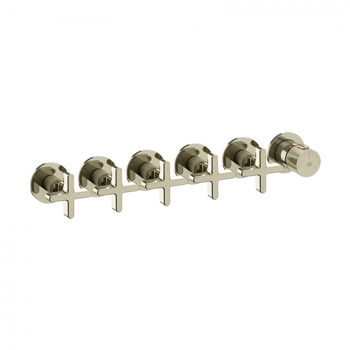 Gessi 58440 parte esterna miscelatore termostatico a parete 5 uscite indipendenti linea INCISO+ Gessi 58440 parte esterna miscelatore termostatico a parete 5 uscite indipendenti linea INCISO+