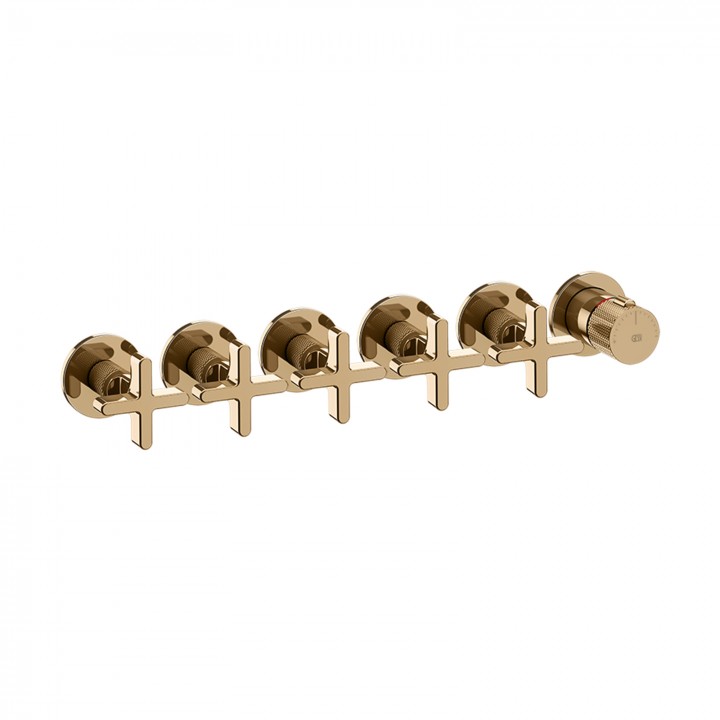 Gessi 58440 parte esterna miscelatore termostatico a parete 5 uscite indipendenti linea INCISO+ Gessi 58440 parte esterna miscelatore termostatico a parete 5 uscite indipendenti linea INCISO+