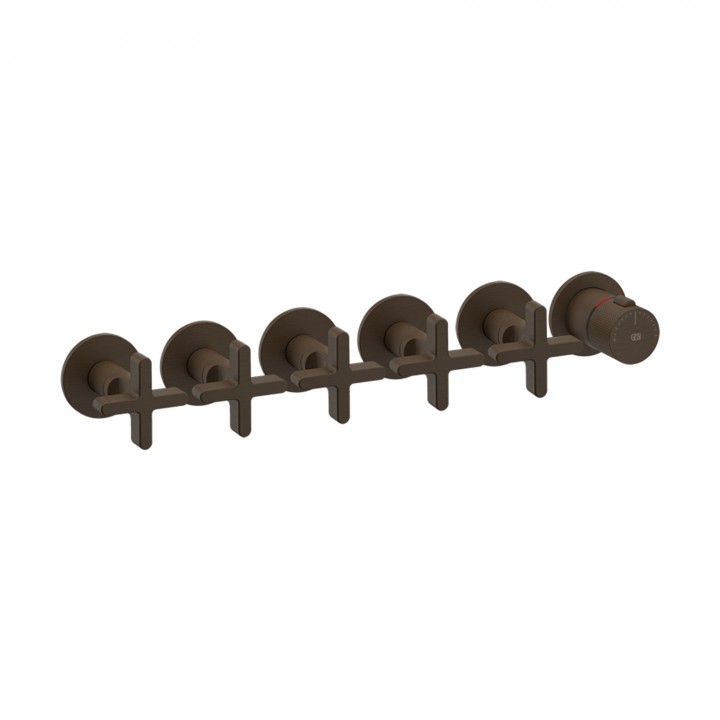 Gessi 58440 parte esterna miscelatore termostatico a parete 5 uscite indipendenti linea INCISO+ Gessi 58440 parte esterna miscelatore termostatico a parete 5 uscite indipendenti linea INCISO+