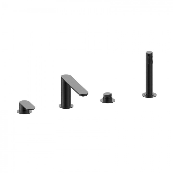 Fratelli Frattini 79029 batteria bordo vasca monocomando con bocca deviatore e doccia estraibile serie LINEA Fratelli Frattini 79029 batteria bordo vasca monocomando con bocca deviatore e doccia estraibile serie LINEA