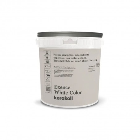 Kerakoll EXENCE WHITE COLOR pittura riempitiva eccellente copertura finitura opaca per interni BIANCO