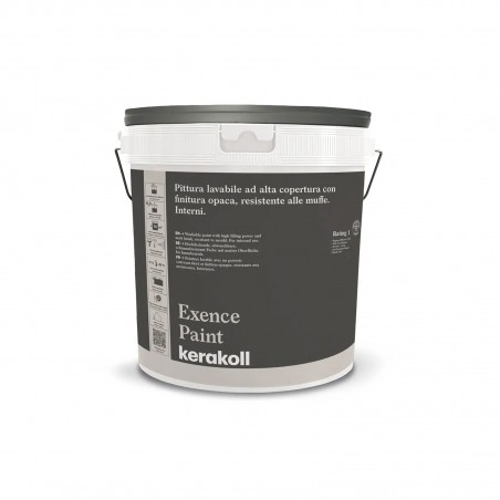 Kerakoll EXENCE PAINT pittura lavabile alta copertura finitura opaca resistente alle muffe per interni BIANCO