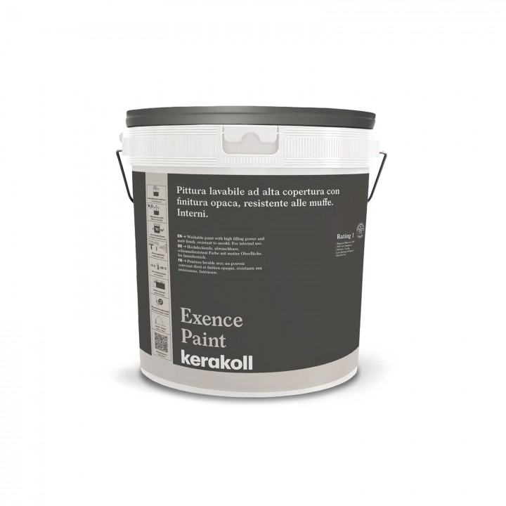 Kerakoll EXENCE PAINT pittura lavabile alta copertura finitura opaca resistente alle muffe per interni BIANCO Kerakoll EXENCE PAINT pittura lavabile alta copertura finitura opaca resistente alle muffe per interni BIANCO
