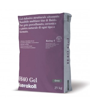 Kerakoll H40 GEL adesivo strutturale flessibile multiuso tixo e fluido 25 KG Grigio
