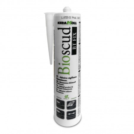 Kerakoll BIOSCUD BT FIX adesivo sigillante bituminoso tixotropico a base solvente per incollaggio e sigillatura impermeabile 300 ML