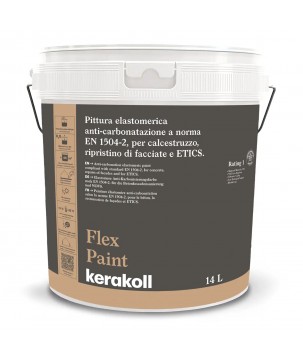 Kerakoll FLEX PAINT pittura elastomerica anticarbonatazione per calcestruzzo e ripristino facciate