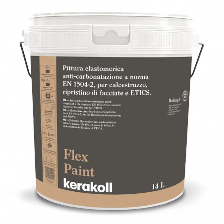 Kerakoll FLEX PAINT pittura elastomerica anticarbonatazione per calcestruzzo e ripristino facciate
