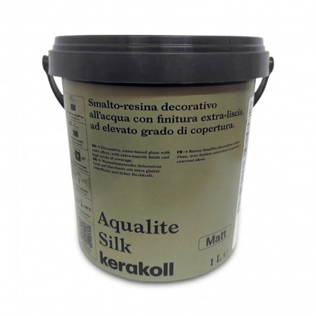 Kerakoll AQUALITE SILK smalto-resina decorativo all'acqua con finitura extra-liscia MATT 1 LT