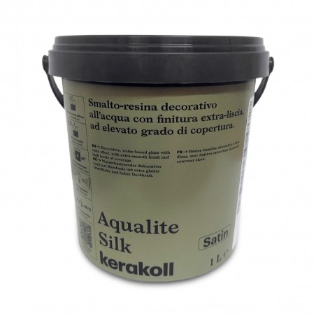 Kerakoll AQUALITE SILK smalto-resina decorativo all'acqua con finitura extra-liscia SATIN 1 LT