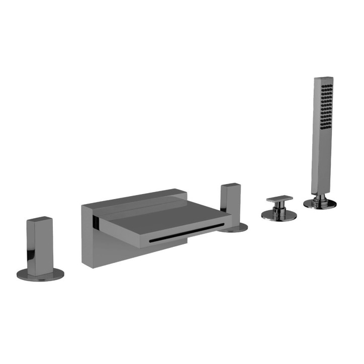 Fratelli Frattini 53029A batteria per bordo vasca con bocca deviatore e doccia estraibile serie VITADUE Fratelli Frattini 53029A batteria per bordo vasca con bocca deviatore e doccia estraibile serie VITADUE