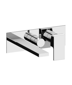Fratelli Frattini 35528V3 parte esterna visibile monocomando vasca incasso con deviatore 3 vie con bocca di erogazione piastra in ottone serie VITADUE