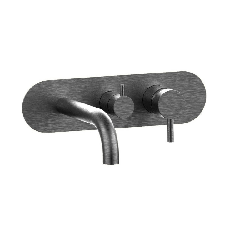 Fratelli Frattini 12518V2 parte esterna visibile monocomando vasca incasso con deviatore 2 vie con bocca di erogazione piastra in ottone serie PEPE XL Fratelli Frattini 12518V2 parte esterna visibile monocomando vasca incasso con deviatore 2 vie con bocca di erogazione piastra in ottone serie PEPE XL