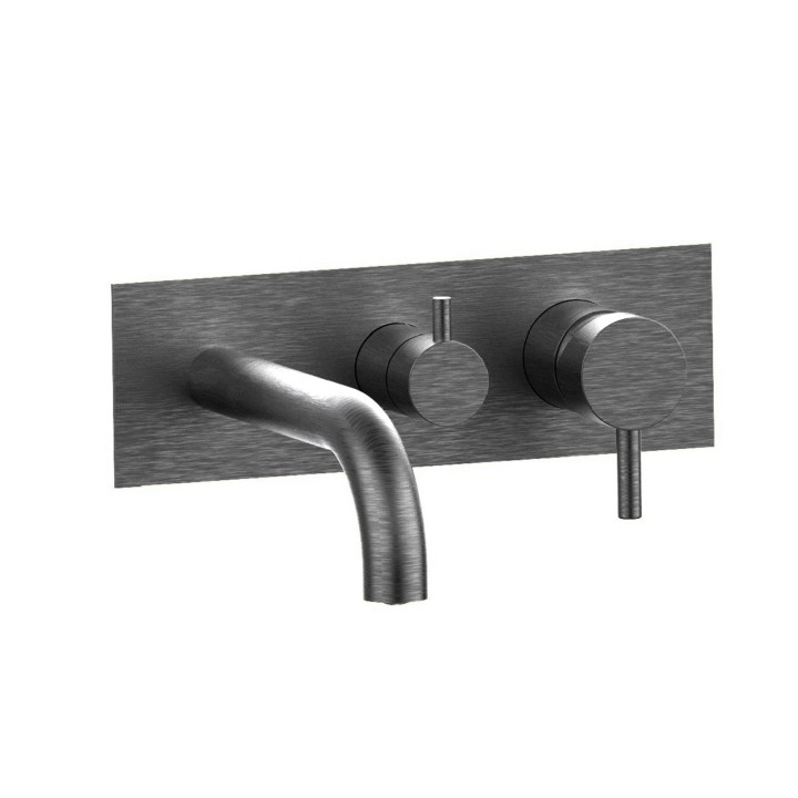 Fratelli Frattini 12528V3 parte esterna visibile monocomando vasca incasso con deviatore 3 vie con bocca di erogazione serie PEPE XL