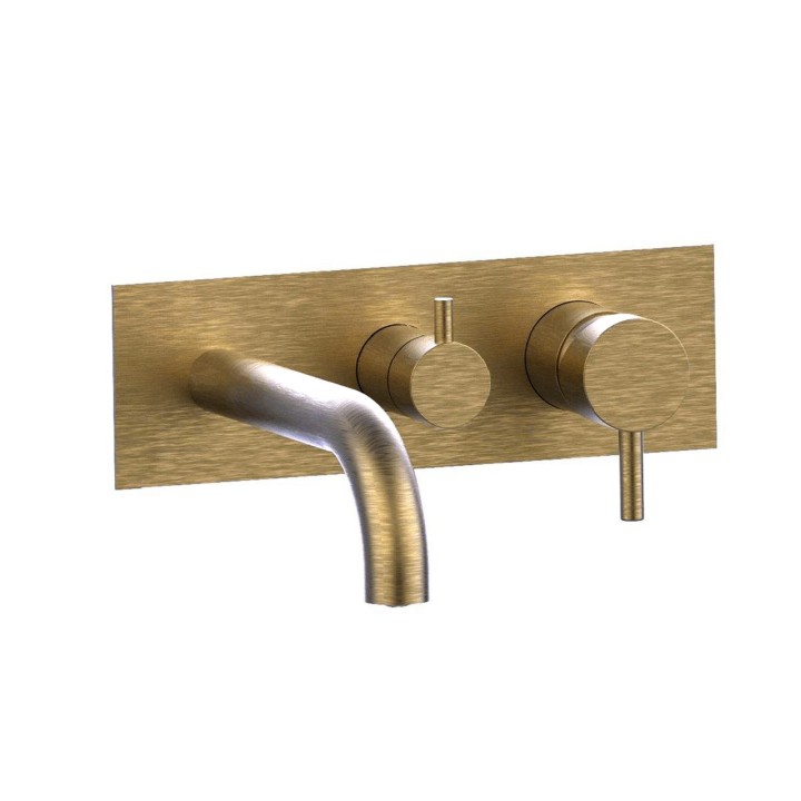 Fratelli Frattini 12528V3 parte esterna visibile monocomando vasca incasso con deviatore 3 vie con bocca di erogazione serie PEPE XL
