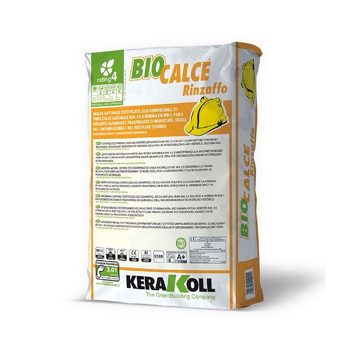 Kerakoll BIOCALCE RINZAFFO malta naturale certificata di pura calce 25 KG Kerakoll BIOCALCE RINZAFFO malta naturale certificata di pura calce 25 KG