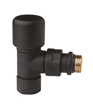 Far 0143 12P valvola termostatizzabile nera a squadra attacco tubo rame plastica e multistrato serie TOPFAR 1/2"