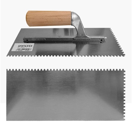 Raimondi 1833X3 spatola dentata 28x12 profilo quadro 3x3mm manico in legno