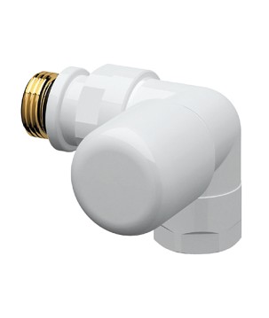 Far 0161 12P valvola termostatizzabile bianca ad angolo SX attacco tubo rame plastica e multistrato serie TOPFAR 1/2"