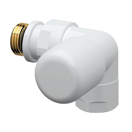 Far 0161 12P valvola termostatizzabile bianca ad angolo SX attacco tubo rame plastica e multistrato serie TOPFAR 1/2"