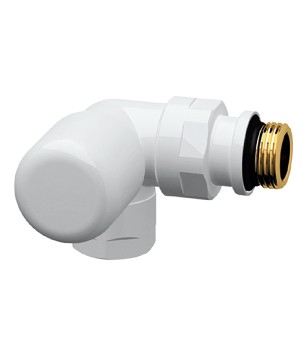 Far 0162 12P valvola termostatizzabile bianca ad angolo DX attacco tubo rame plastica e multistrato serie TOPFAR 1/2"