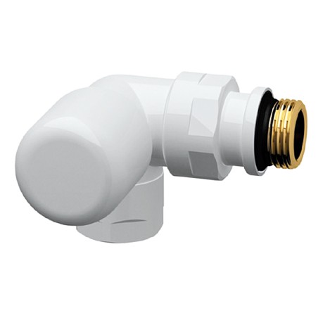 Far 0162 12P valvola termostatizzabile bianca ad angolo DX attacco tubo rame plastica e multistrato serie TOPFAR 1/2"