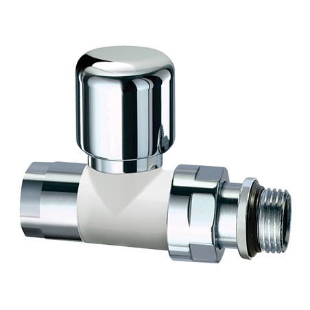 Far 0182 12P valvola termostatizzabile bianca-cromata diritta attacco tubo rame plastica e multistrato serie TOPFAR 1/2"