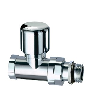 Far 0183 12P valvola termostatizzabile lucida-cromata diritta attacco tubo ferro serie TOPFAR 1/2"