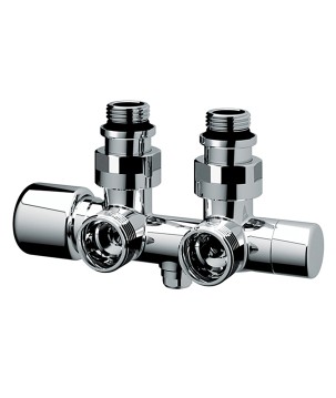 Far 0263 valvola MONO-BITUBO termostatizzabile lucida-cromata a squadra serie TOPFAR 3/4" EUROKONUS