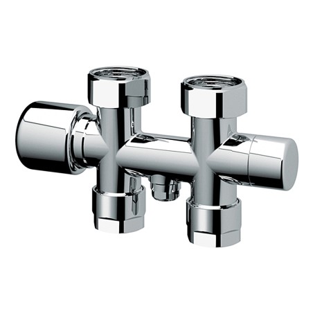 Far 0267 valvola MONO-BITUBO termostatizzabile lucida-cromata diritta serie TOPFAR attacchi 24x19