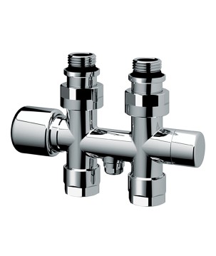 Far 0269 valvola MONO-BITUBO termostatizzabile lucida-cromata diritta serie TOPFAR attacchi 24x19