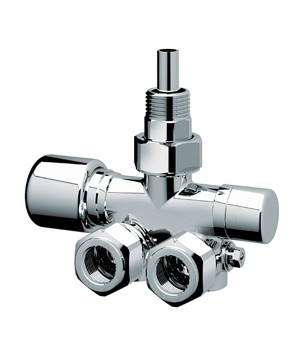Far 0286 valvola MONO-BITUBO termostatizzabile lucida-cromata DX a squadra serie TOPFAR 1/2" con sonda Ø 10 mm