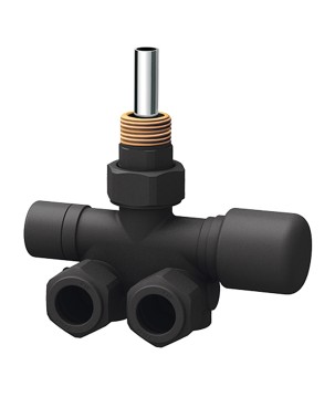 Far 0288 NO valvola MONO-BITUBO termostatizzabile nera SX a squadra serie TOPFAR 1/2" con sonda Ø 10 mm