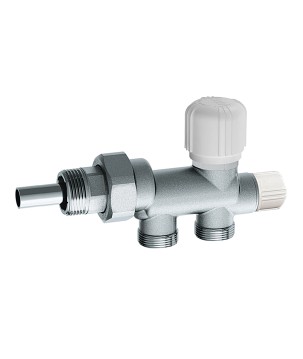 Far 1420 1D valvola MONOTUBO termostatizzabile cromata 1" raccordo DX con sonda ø 12 mm