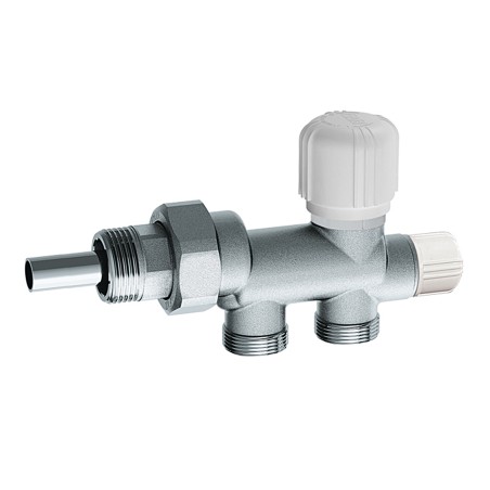 Far 1420 1D valvola MONOTUBO termostatizzabile cromata 1" raccordo DX con sonda ø 12 mm