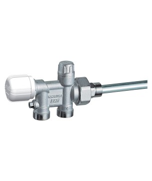 Far 1438 1S valvola MONO-BITUBO termostatizzabile cromata 1" raccordo SX con sonda ø 12 mm