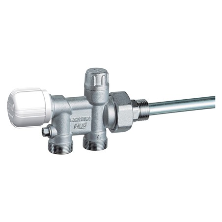 Far 1438 1S valvola MONO-BITUBO termostatizzabile cromata 1" raccordo SX con sonda ø 12 mm