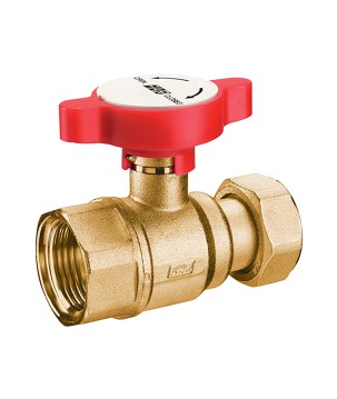 Far 3053 valvola manuale gialla a sfera attacchi F-F 1" portatermometro con calotta mobile 1"